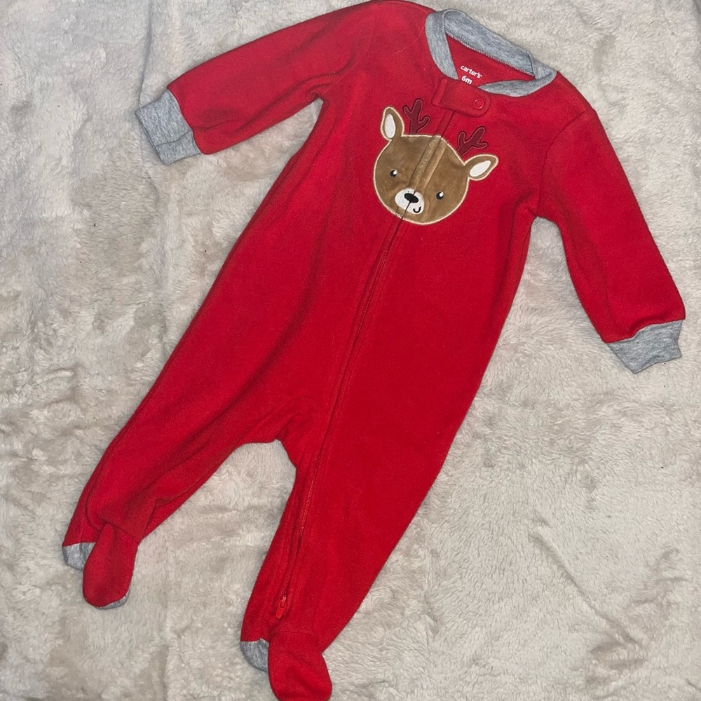 Carter’s red reindeer holiday/Christmas pajamas - 6 months